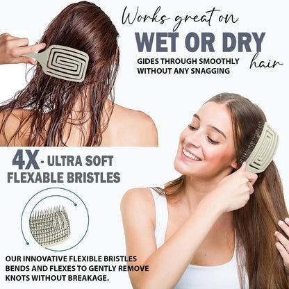 Fiora Naturals Detangler Brush for Wet and Dry Hair, Soft Detangling Brush