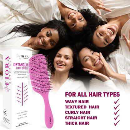 Fiora Naturals Detangler Brush for Wet and Dry Hair, Soft Detangling Brush