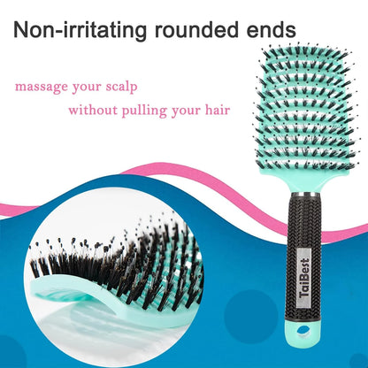 Boar Bristle Hair Brush Set – Wet/Dry Detangler for All Hair Types