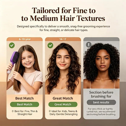 Water Spray Hair Brush for Kids, Detangling Spray Comb for Fine Hair 1Green