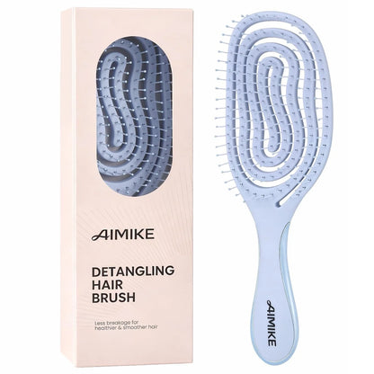 AIMIKE Spiral Flex Hair Brush for Fine Hair, Gentle Detangler for Women