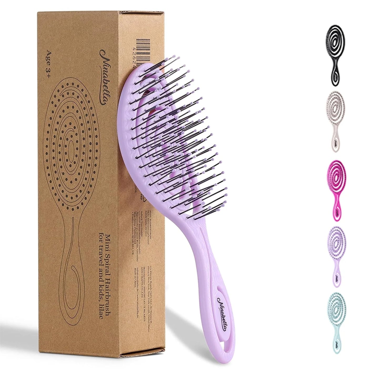 Ninabella Detangler Brush - No Tangle Hair Brush for Women, Fine, Thick and Long Hair - Hairbrush for Wet and Dry Hair, Gentle on the Scalp - Light Blue