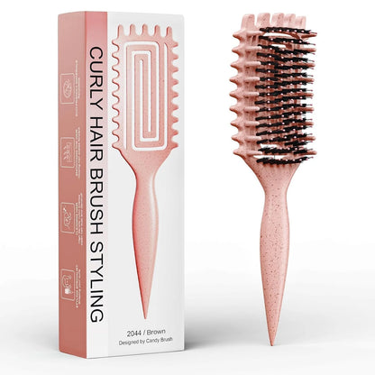 ABOYOY Curl Defining Brush with Side Gear for Curly Hair, Detangling & Styling Brush for Women Men, Lightweight Ergonomic Candy Brush Works on Wet or Dry Hair (Purple)