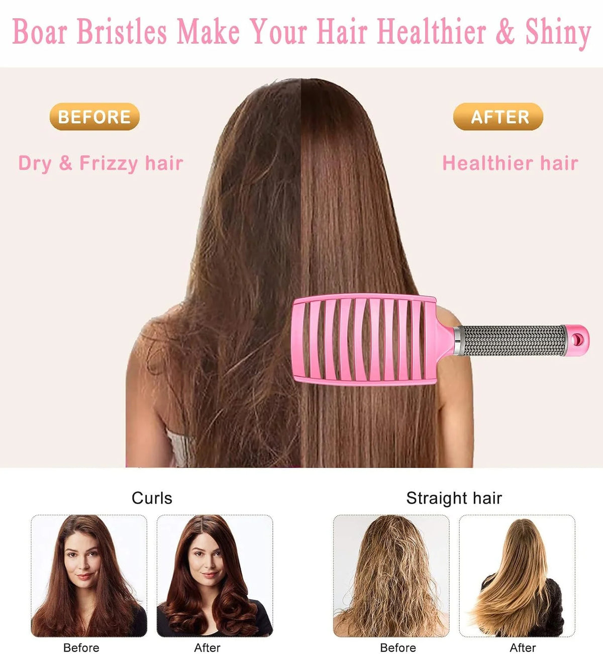 Detangling Brush for Women & Kids, Wet & Dry Hair, All Hair Types