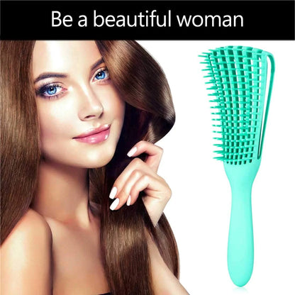Hair Brush, Detangling Brush for Afro America/African Hair Textured 3a to 4c Kinky Wavy/Curly/Coily/Wet/Dry/Oil/Thick/Long Hair, Knots Detangler Scalp Massage Comb (2 pcs, Blue-Blue)