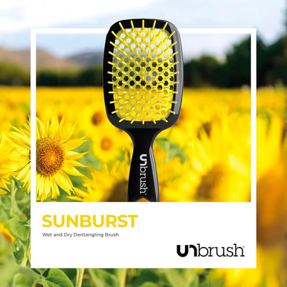FHI Heat UNbrush Detangling Brush for Pain-Free Brushing on All Wet or Dry Hair Types — Durable DuoFlex Anti-Static Bristles, Lightweight Handle, Vented Hair Brush