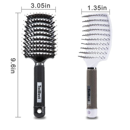 Boar Bristle Hair Brush Set – Wet/Dry Detangler for All Hair Types