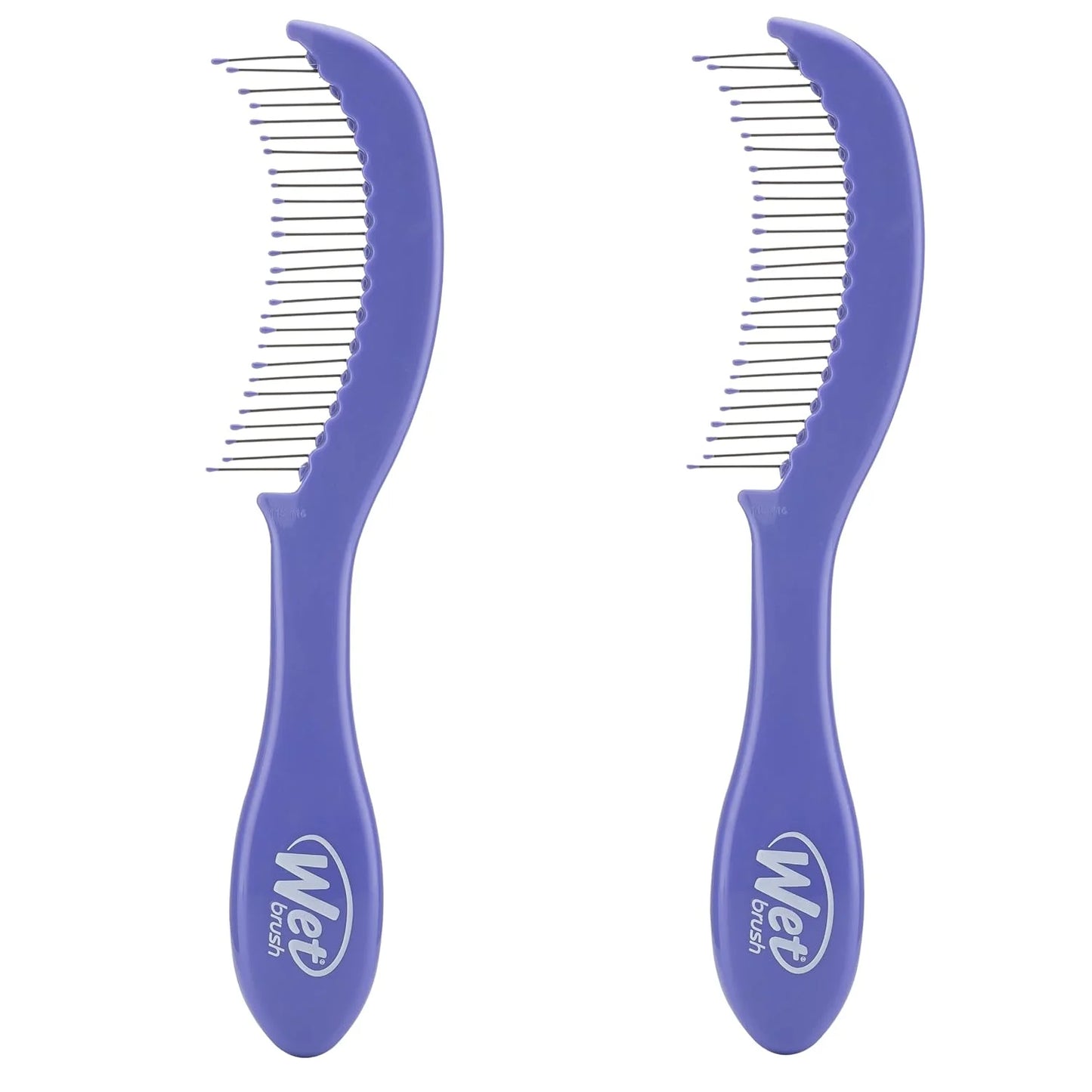 Wet Brush Thin Detangler Comb - Purple, Custom Care - All Hair Types - Ultra-Soft IntelliFlex Bristles Glide Through Tangles with Ease - Pain-Free Comb for Men & Women (Pack of 2)