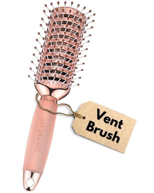 Lily England Vent Hairbrush for Women, Fast Blow Drying Hair Brush, Rose