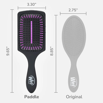 Wet Brush Refresh and Extend Paddle Detangler, Black, Detangling Brush with Infused Charcoal Ultra-Soft IntelliFlex Bristles For All Hair Types, Removes Dirt, Excess Oils & Impurities