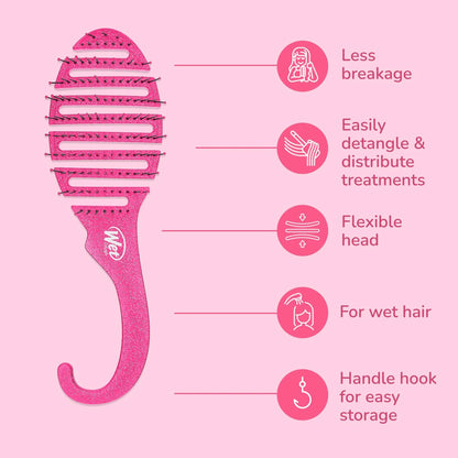 Wet Brush Shower Hair Brush Detangler - Exclusive Ultra-soft IntelliFlex Bristles - Minimizes Pain And Protects Against Split Ends and Breakage - Comb For Women, Men, Wet & Dry Hair - Purple Glitter