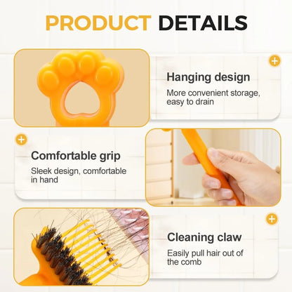 2-in-1 Hair Brush Cleaner Tool, Effortlessly Removes Hair & Dust from Combs, Mini Cleaning Rake with Pick & Bristles for Home and Salon Use (Green)