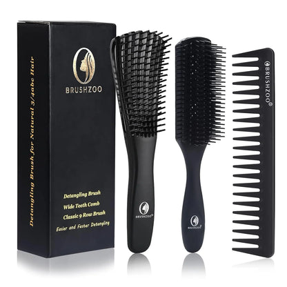 Detangler Hair Brush for Curly Hair, Curly Hair Brush for Natural 3/4abc Hair, Detangling Brush for Women Men Kids Styling Defining