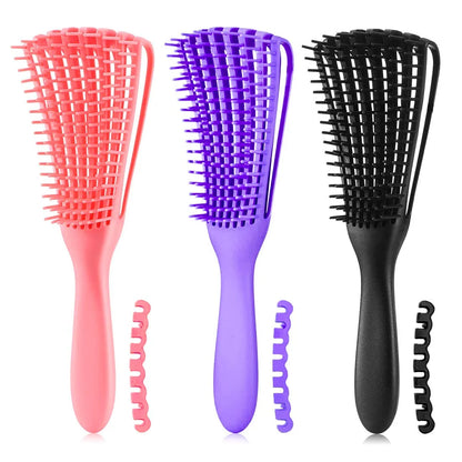 Hair Brush, Detangling Brush for Afro America/African Hair Textured 3a to 4c Kinky Wavy/Curly/Coily/Wet/Dry/Oil/Thick/Long Hair, Knots Detangler Scalp Massage Comb (2 pcs, Blue-Blue)
