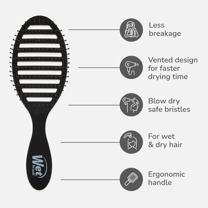 Wet Brush Speed Dry Hair Brush, Orange Crush (Summer Quencher) - Vented Design & Soft HeatFlex Bristles Are Blow Dry Safe - Ergonomic Handle Manages Tangles - Pain-Free Hair Accessories