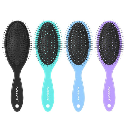 Air Cushion Detangling Hair Brush - 2 Pack Detangler Hairbrush with Ultra Soft Bristles for Effortless Tangle Removal - For Wet Dry Damaged Curly Hair for Women Men Boys Girls Kids - Pink