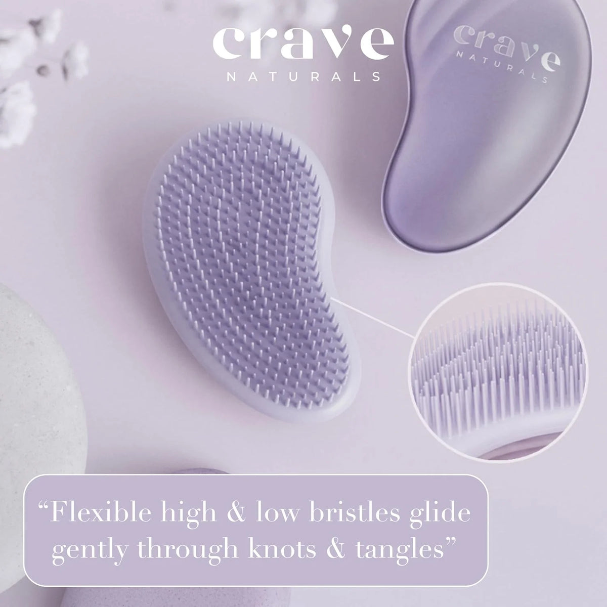 Crave Naturals Detangling Hair Brush Large Turquoise – Glide Thru Hair Detangler Brush for Women, Kids & Toddlers – Gentle Scalp Care, No-Pain Tangle-Free Hairbrush for All Hair Types