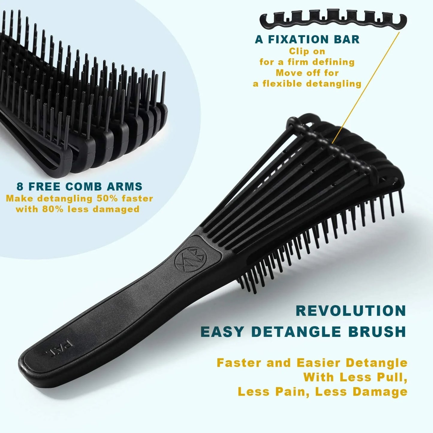 Detangler Hair Brush for Curly Hair, Curly Hair Brush for Natural 3/4abc Hair, Detangling Brush for Women Men Kids Styling Defining