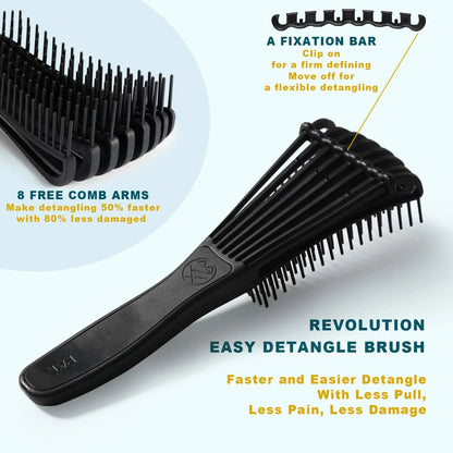 Detangler Hair Brush for Curly Hair, Curly Hair Brush for Natural 3/4abc Hair, Detangling Brush for Women Men Kids Styling Defining